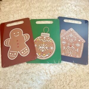 Thyme & Table Holiday Gingerbread‎ Cutting Board Set 3 Christmas